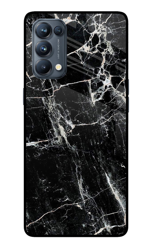 Black Marble Texture Oppo Reno5 Pro 5G Glass Case