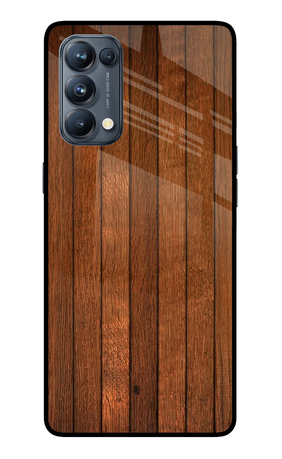 Wooden Artwork Bands Oppo Reno5 Pro 5G Glass Case Back Cover by Casekaro