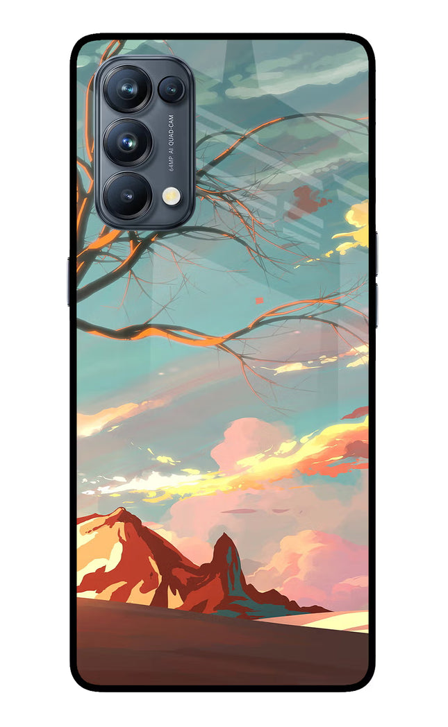 Scenery Oppo Reno5 Pro 5G Glass Case Back Cover by Casekaro