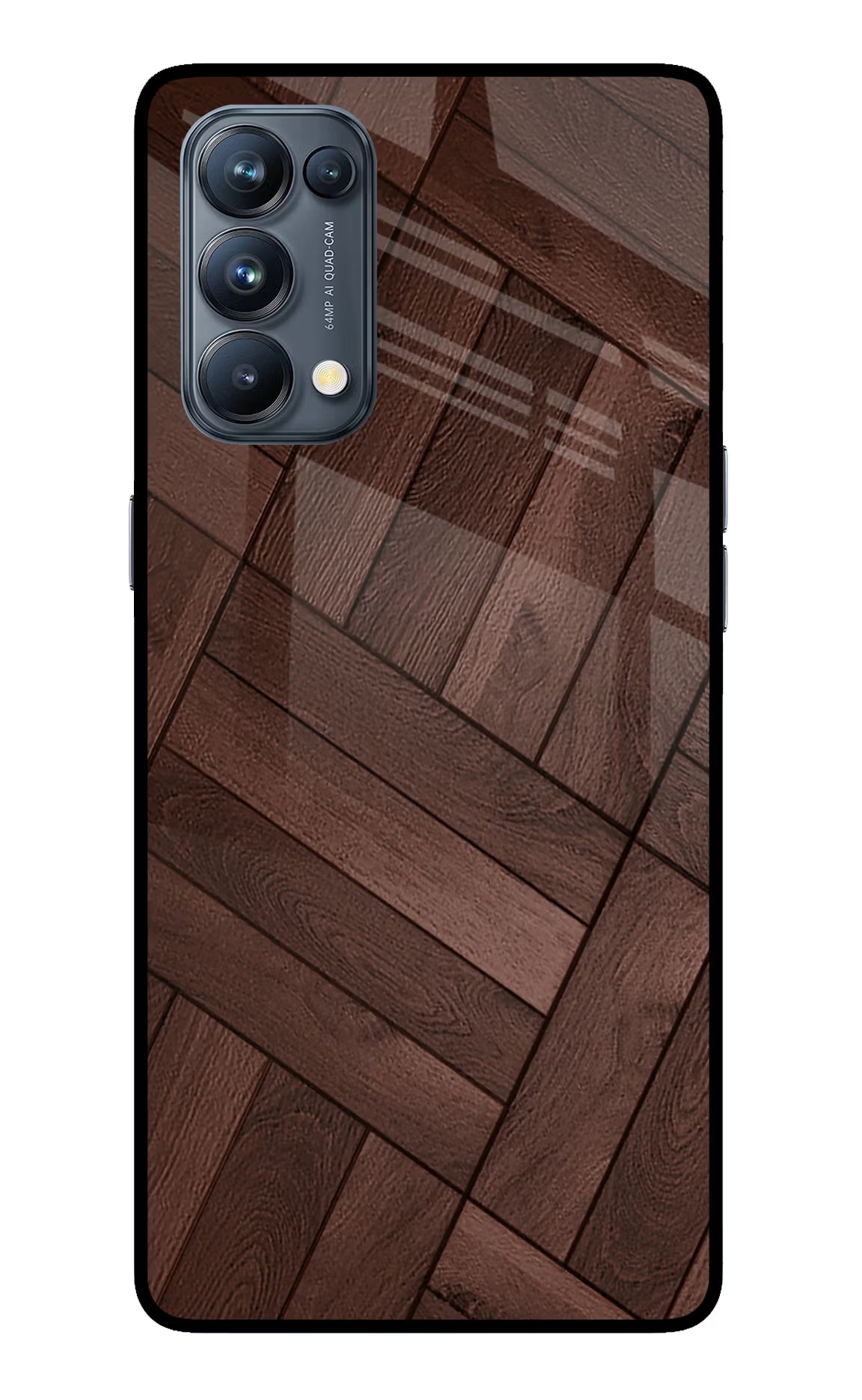 Wooden Texture Design Oppo Reno5 Pro 5G Glass Case Back Cover by Casekaro
