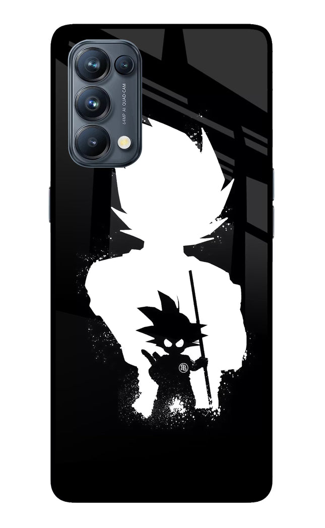 Goku Shadow Oppo Reno5 Pro 5G Glass Case Back Cover by Casekaro