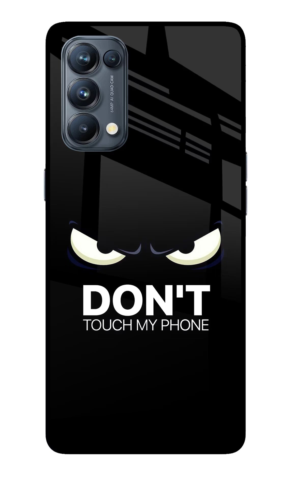 Don'T Touch My Phone Oppo Reno5 Pro 5G Glass Case Back Cover by Casekaro