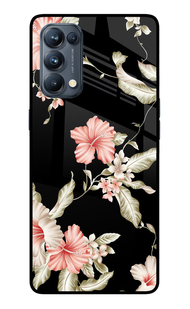 Flowers Oppo Reno5 Pro 5G Glass Case Back Cover by Casekaro