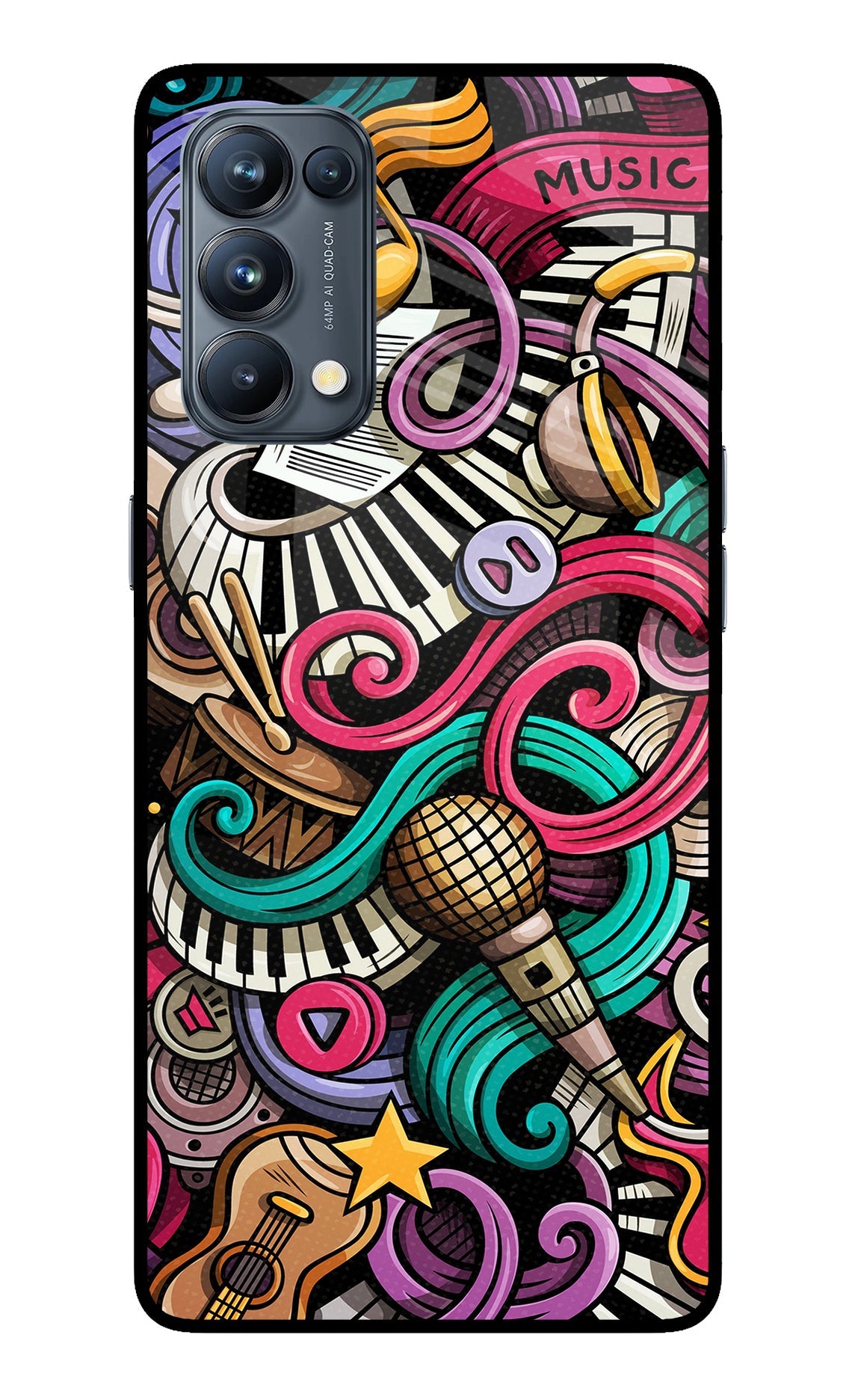 Music Abstract Oppo Reno5 Pro 5G Back Cover