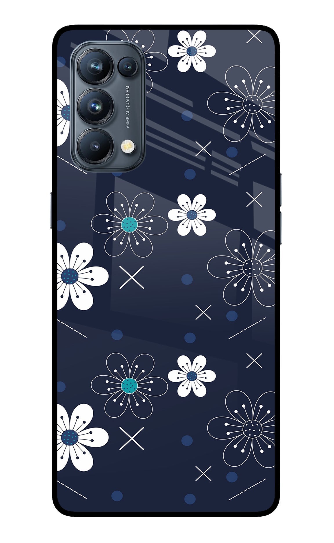 Flowers Oppo Reno5 Pro 5G Glass Case