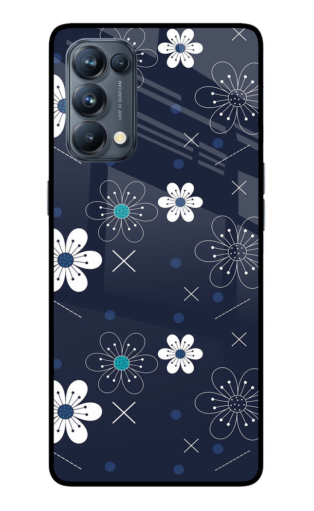 Flowers Oppo Reno5 Pro 5G Glass Case Back Cover by Casekaro
