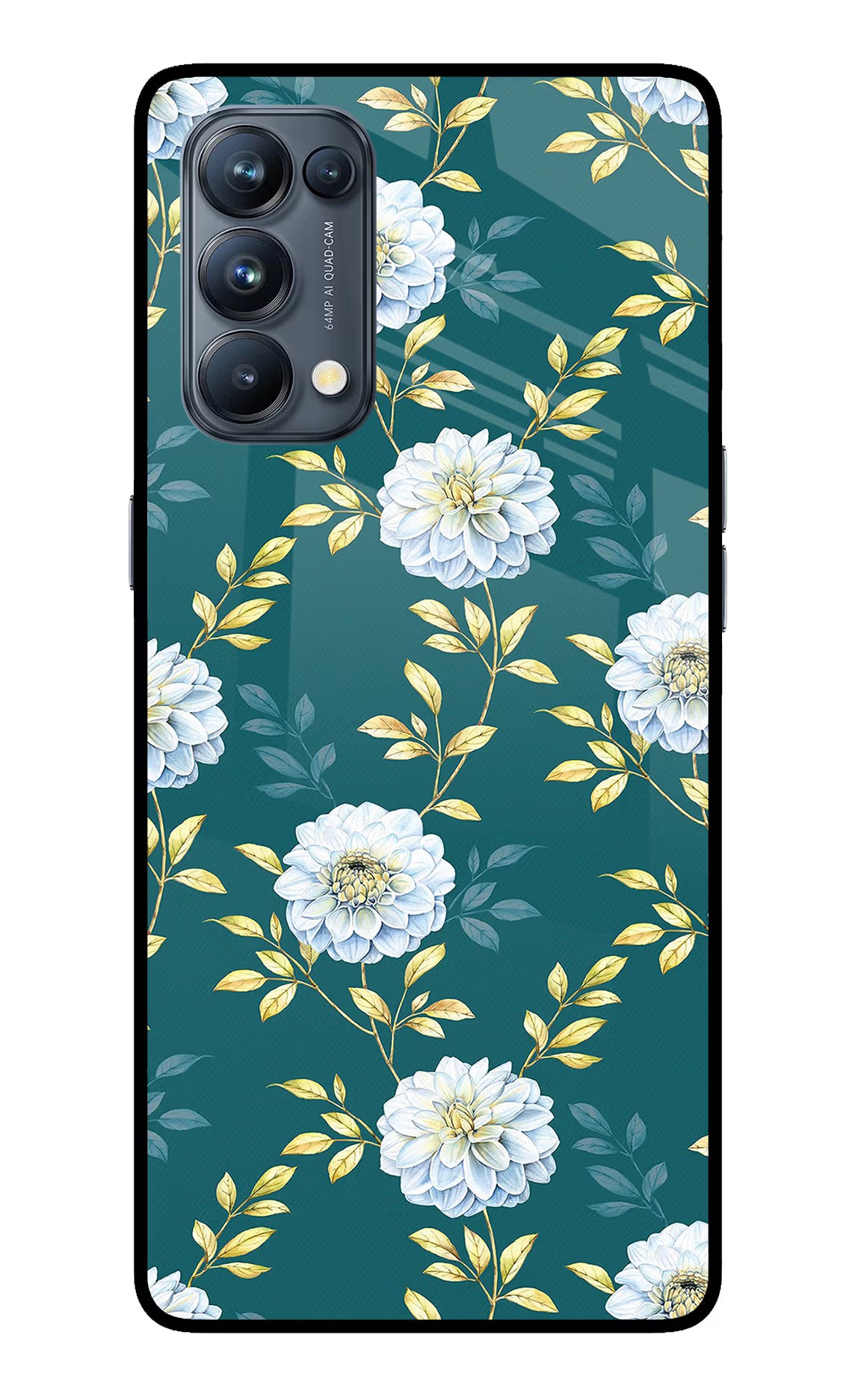 Flowers Oppo Reno5 Pro 5G Glass Case Back Cover by Casekaro