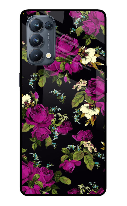 Flowers Oppo Reno5 Pro 5G Glass Case