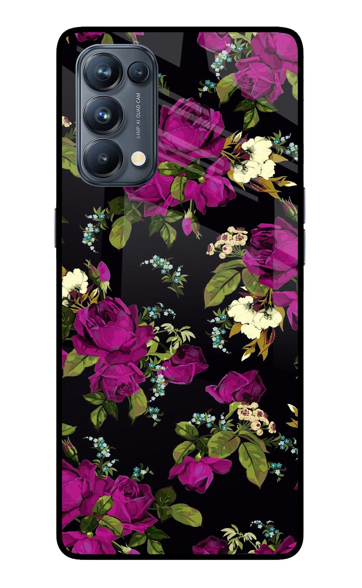 Flowers Oppo Reno5 Pro 5G Glass Case Back Cover by Casekaro
