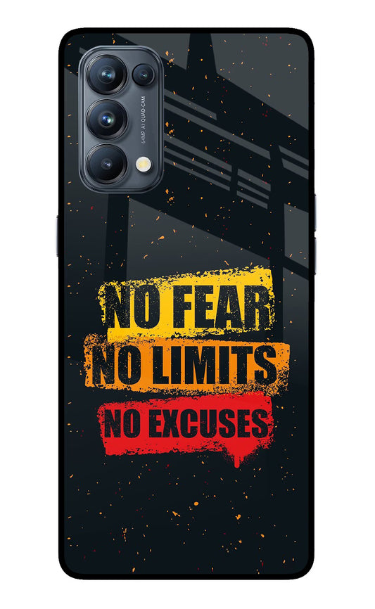 No Fear No Limits No Excuse Oppo Reno5 Pro 5G Glass Case