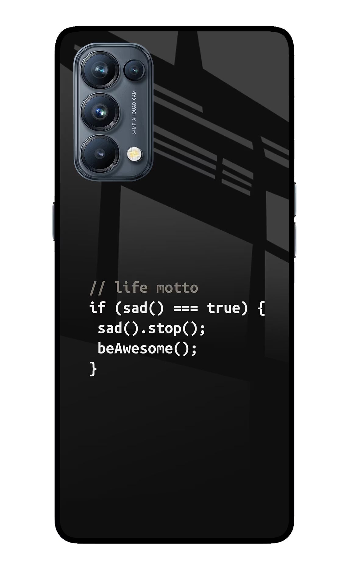 Life Motto Code Oppo Reno5 Pro 5G Glass Case Back Cover by Casekaro