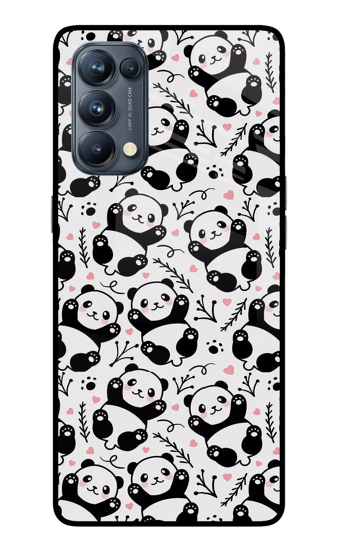 Cute Panda Oppo Reno5 Pro 5G Glass Case