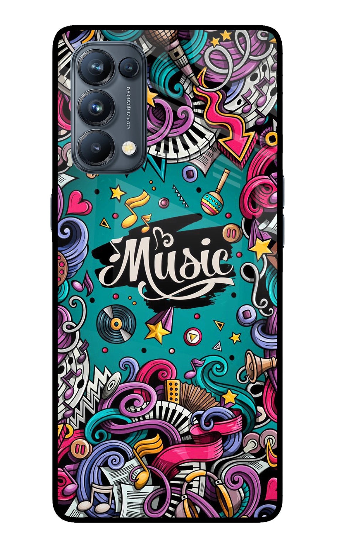 Music Graffiti Oppo Reno5 Pro 5G Back Cover