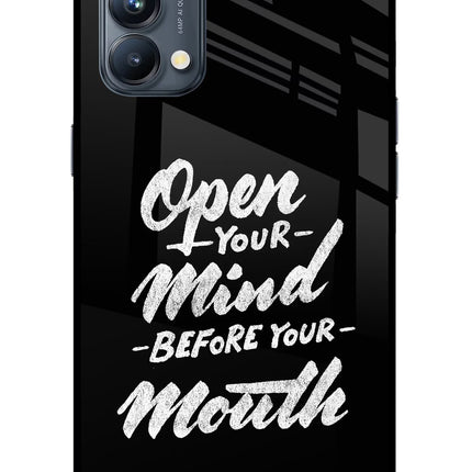 Open Your Mind Before Your Mouth Oppo Reno5 Pro 5G Glass Case Back Cover by Casekaro