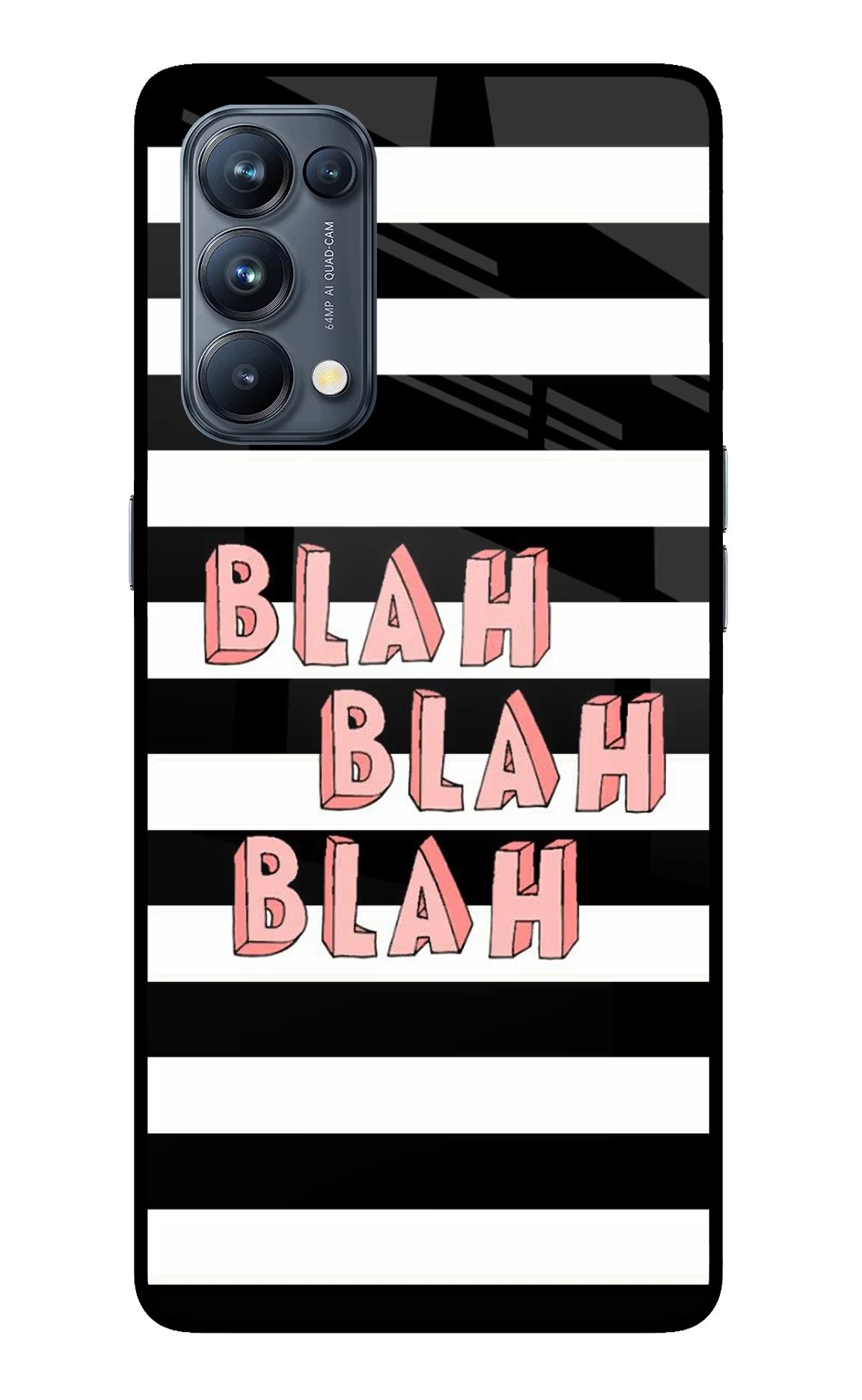 Blah Blah Blah Oppo Reno5 Pro 5G Glass Case Back Cover by Casekaro