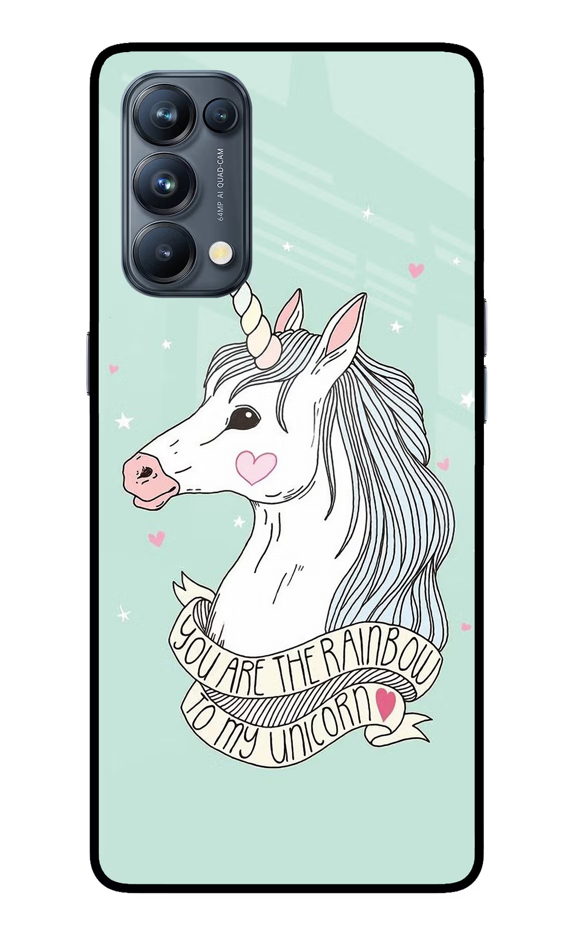 Unicorn Wallpaper Oppo Reno5 Pro 5G Glass Case Back Cover by Casekaro