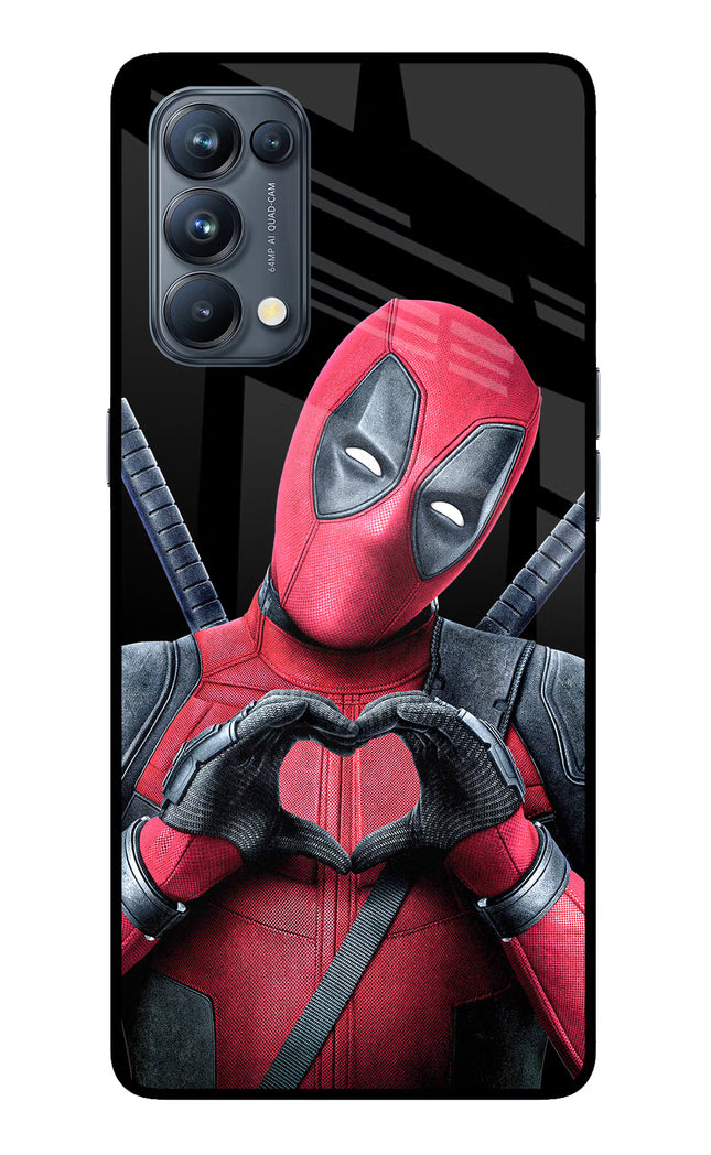Deadpool Oppo Reno5 Pro 5G Glass Case Back Cover by Casekaro
