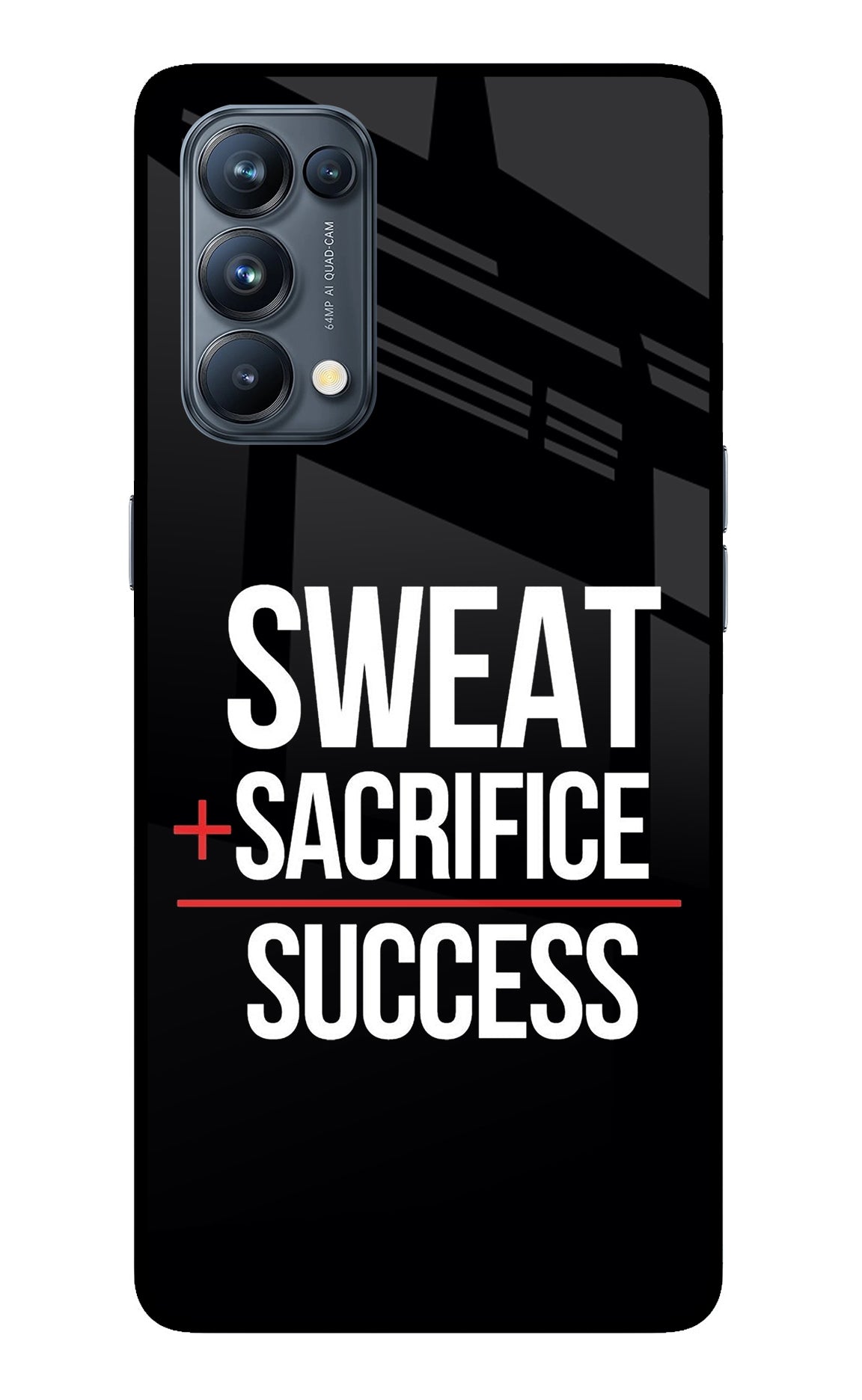 Sweat Sacrifice Success Oppo Reno5 Pro 5G Glass Case