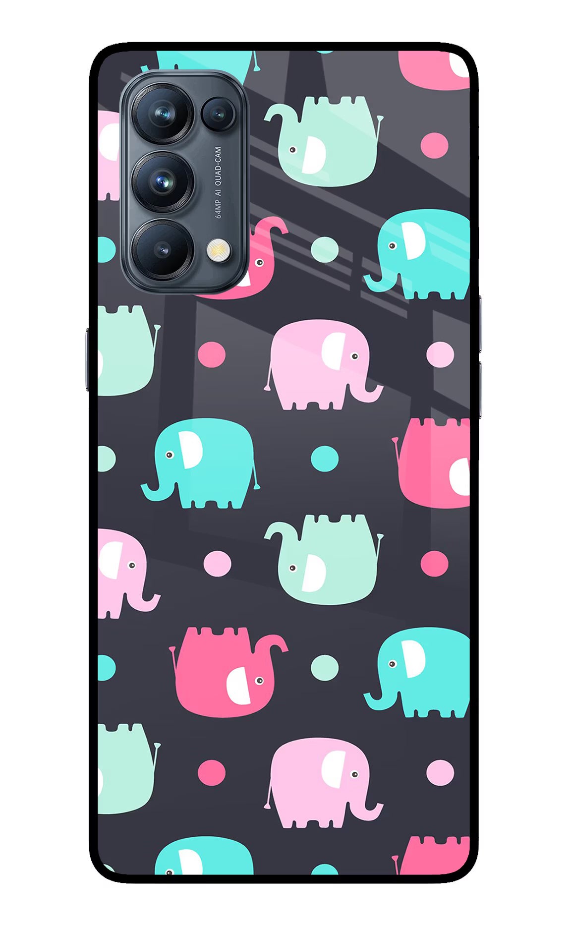 Elephants Oppo Reno5 Pro 5G Glass Case Back Cover by Casekaro