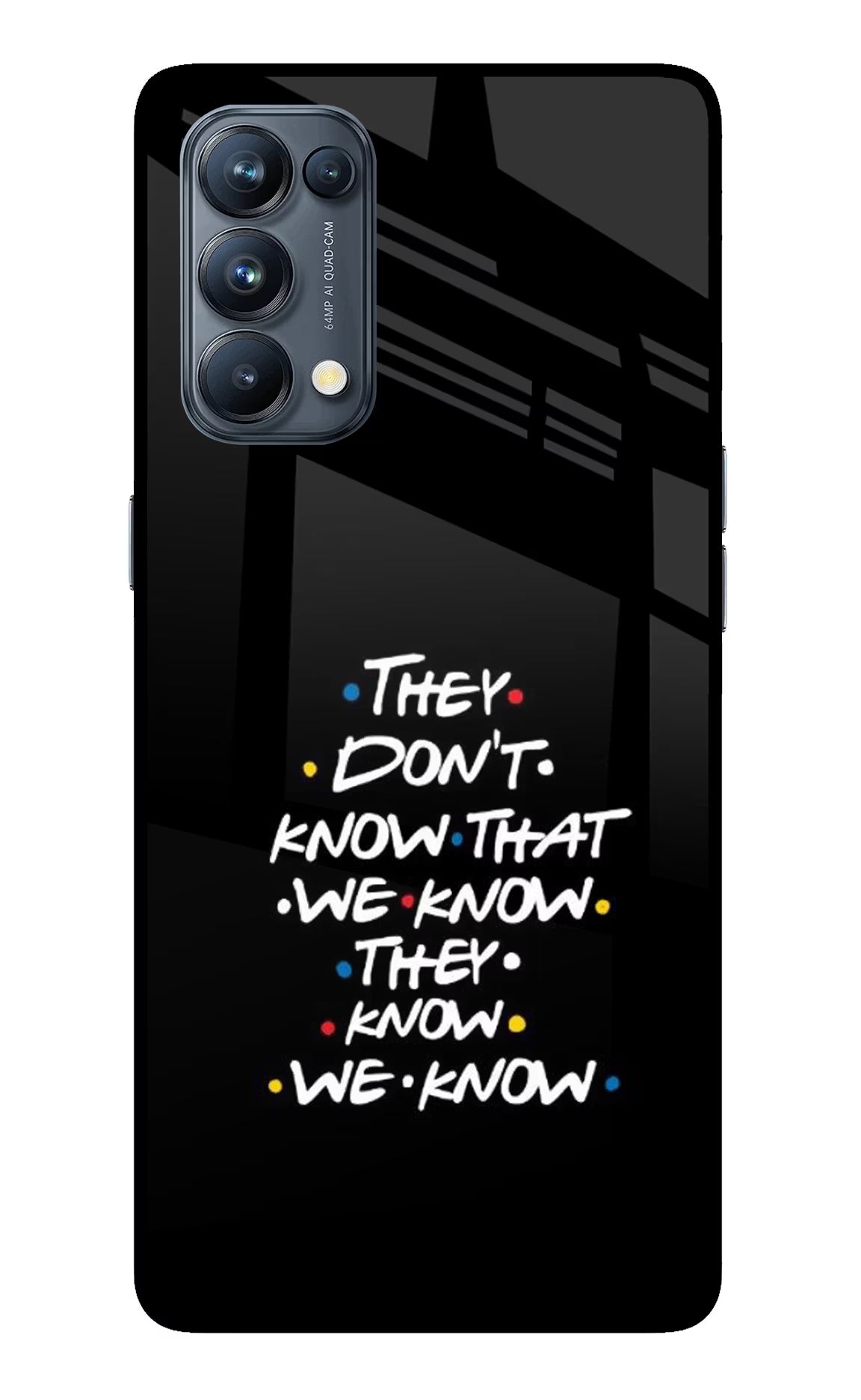 FRIENDS Dialogue Oppo Reno5 Pro 5G Glass Case Back Cover by Casekaro