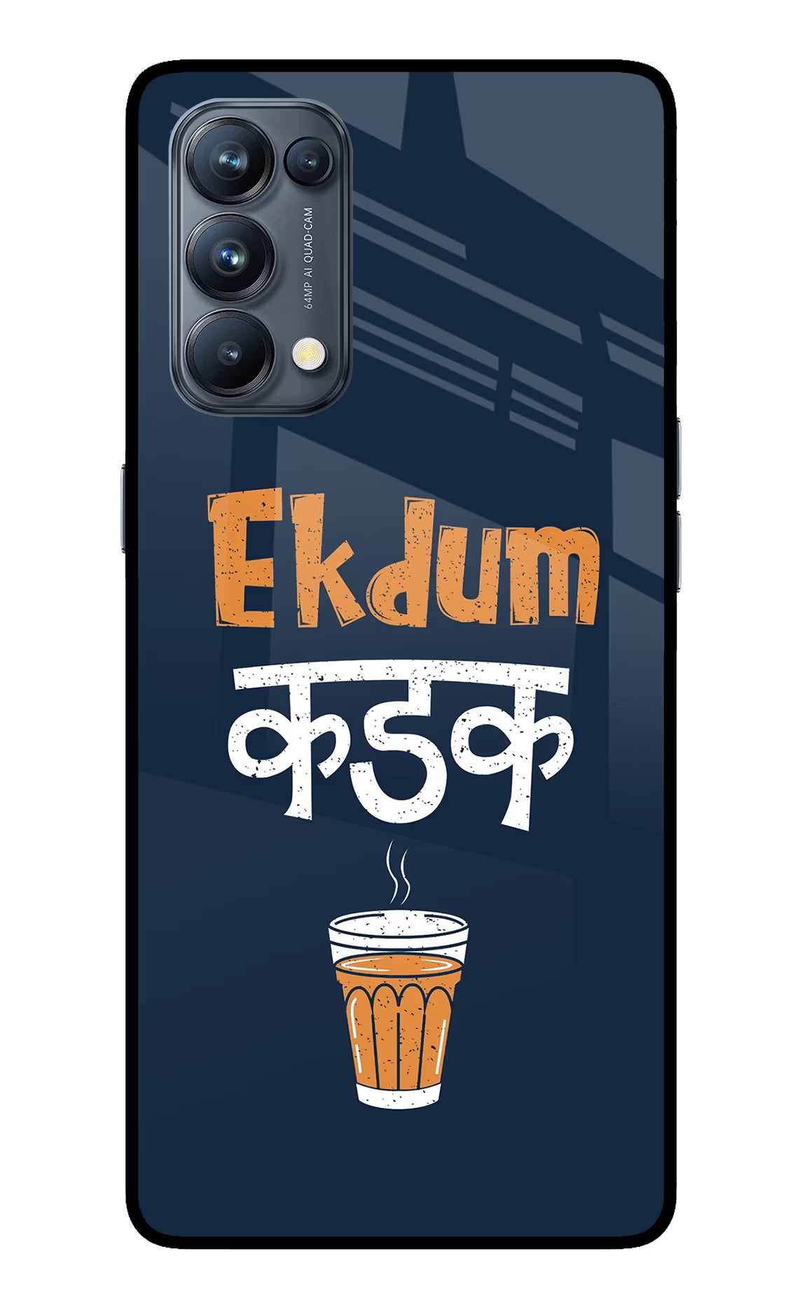 Ekdum Kadak Chai Oppo Reno5 Pro 5G Glass Case Back Cover by Casekaro