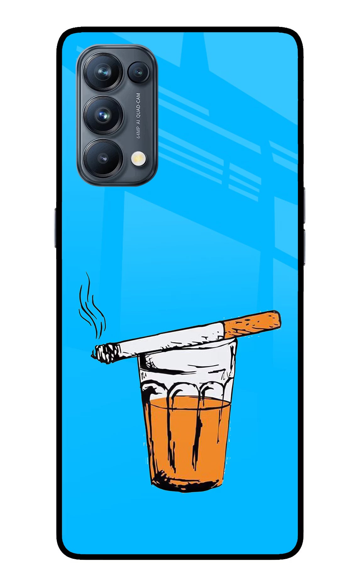 Chai Sutta Oppo Reno5 Pro 5G Glass Case Back Cover by Casekaro