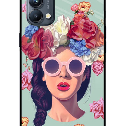 Pretty Girl Oppo Reno5 Pro 5G Glass Case Back Cover by Casekaro