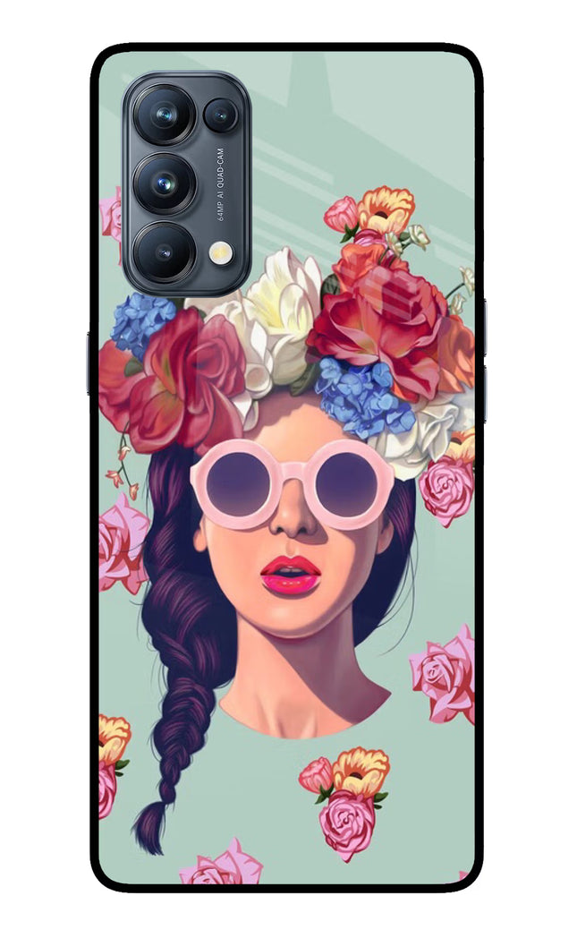 Pretty Girl Oppo Reno5 Pro 5G Glass Case Back Cover by Casekaro