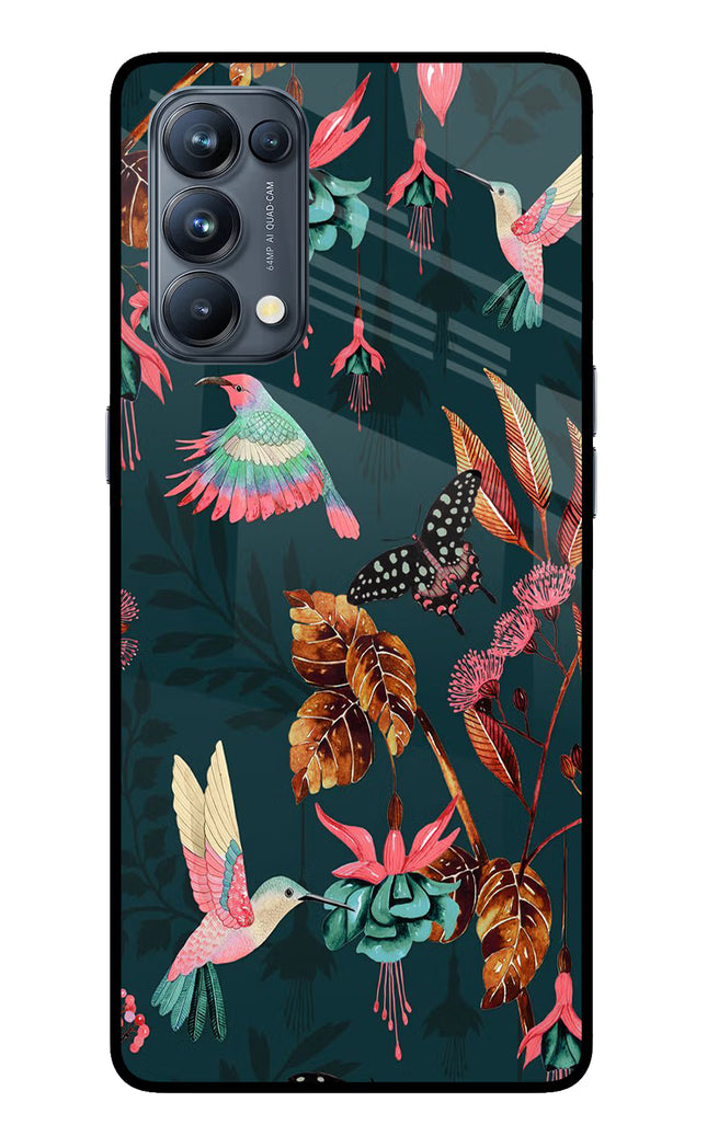 Birds Oppo Reno5 Pro 5G Glass Case Back Cover by Casekaro
