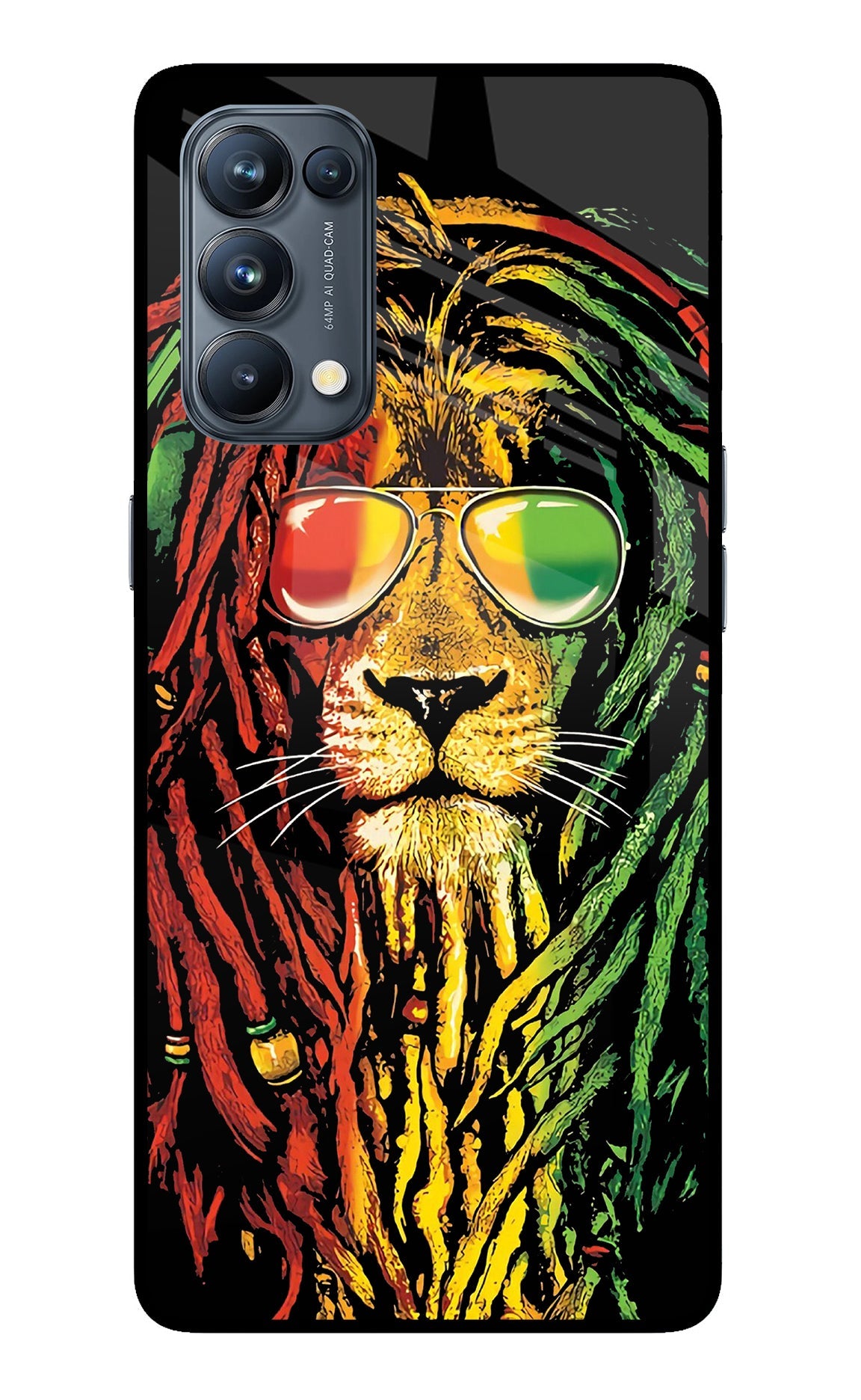 Rasta Lion Oppo Reno5 Pro 5G Glass Case