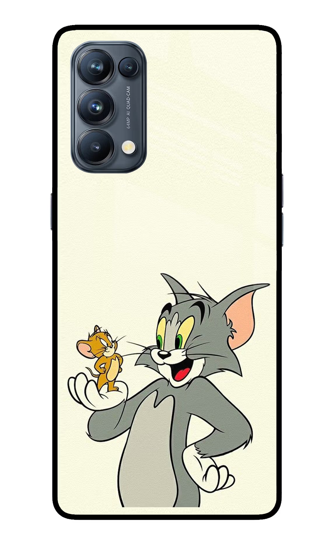 Tom & Jerry Oppo Reno5 Pro 5G Glass Case Back Cover by Casekaro