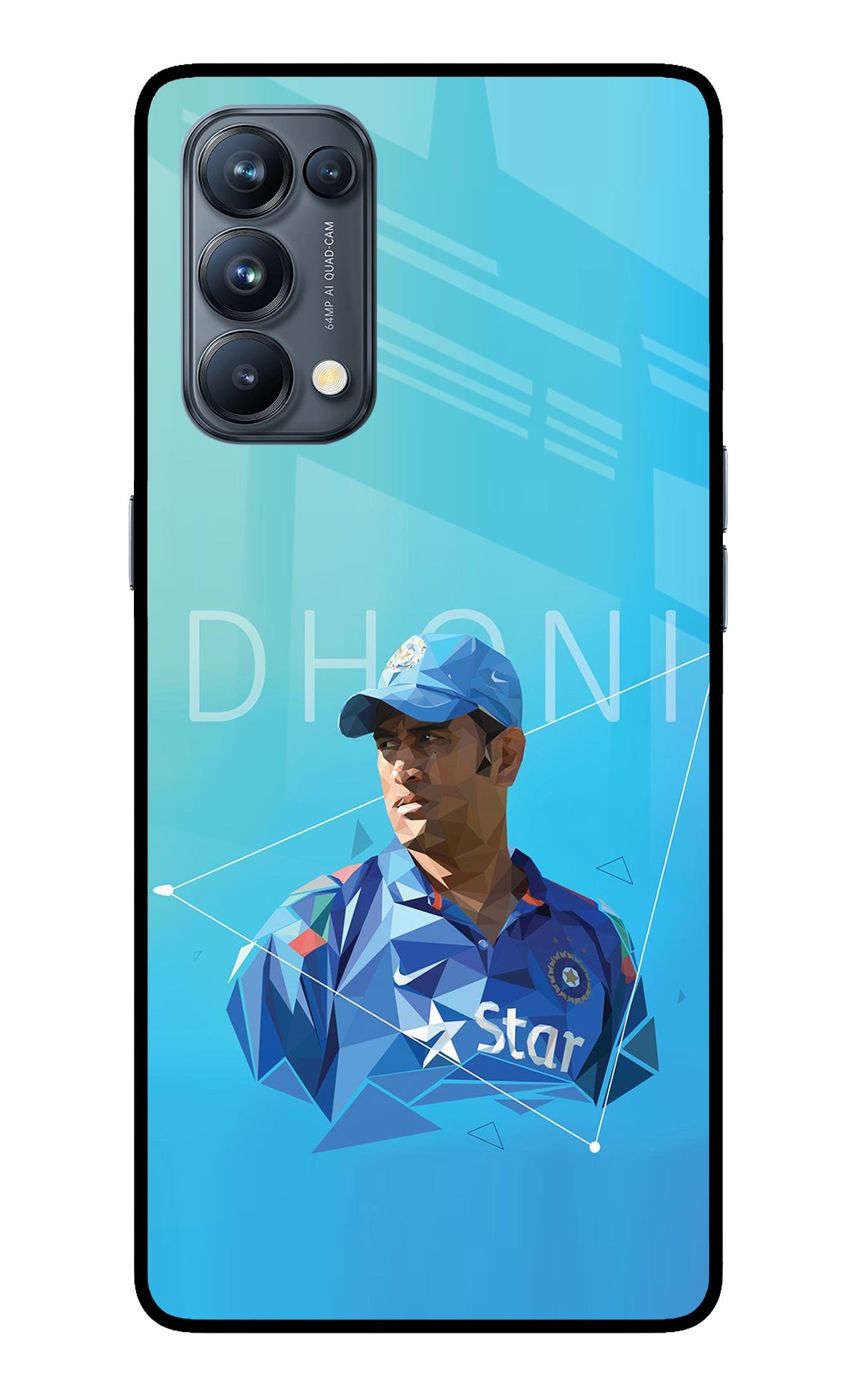 Dhoni Artwork Oppo Reno5 Pro 5G Back Cover