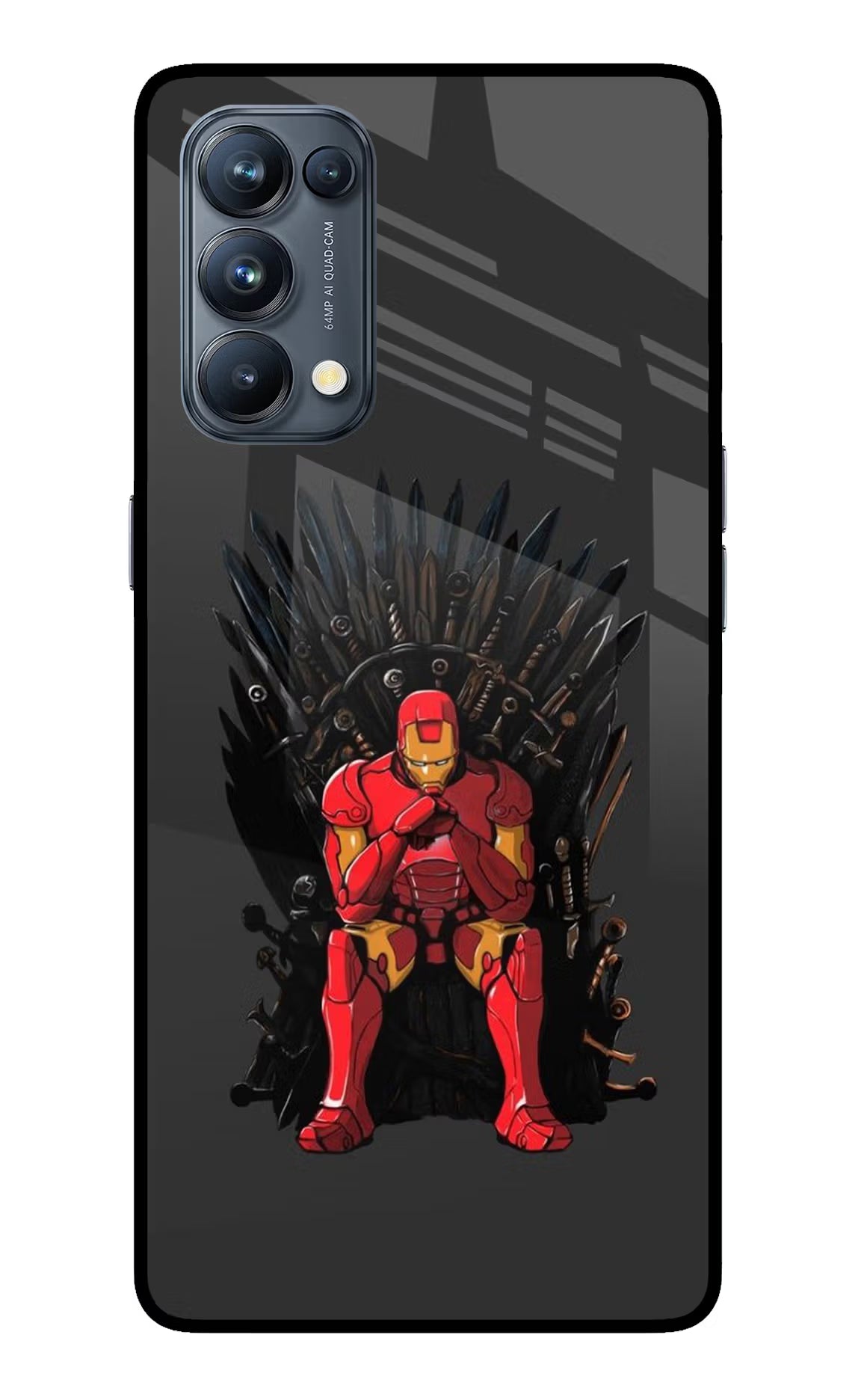 Ironman Throne Oppo Reno5 Pro 5G Glass Case Back Cover by Casekaro