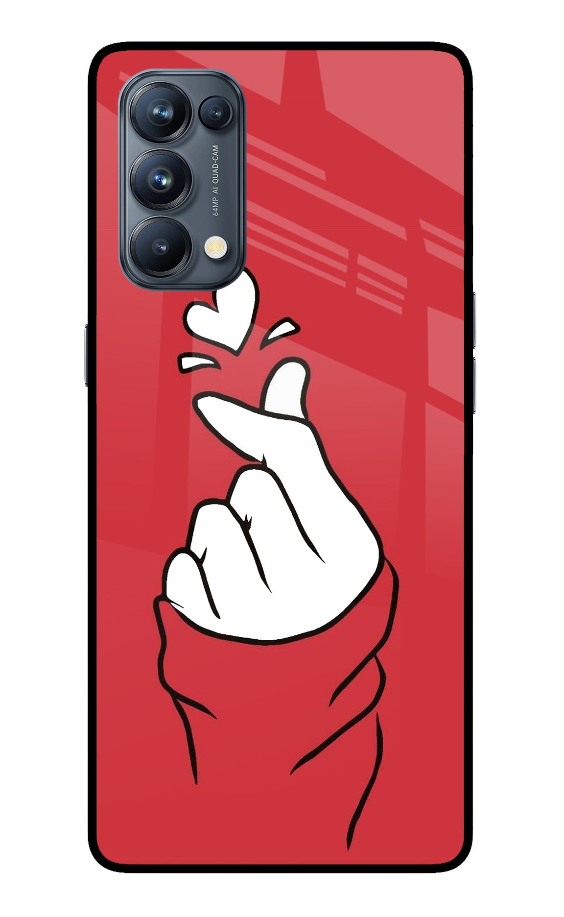 Korean Love Sign Oppo Reno5 Pro 5G Glass Case