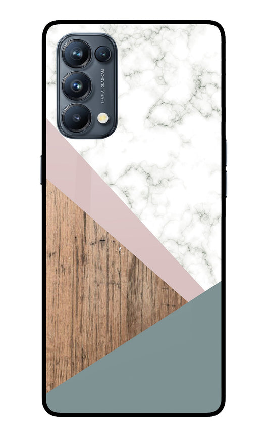 Marble wood Abstract Oppo Reno5 Pro 5G Glass Case