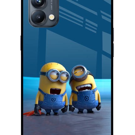 Minion Laughing Oppo Reno5 Pro 5G Glass Case Back Cover by Casekaro
