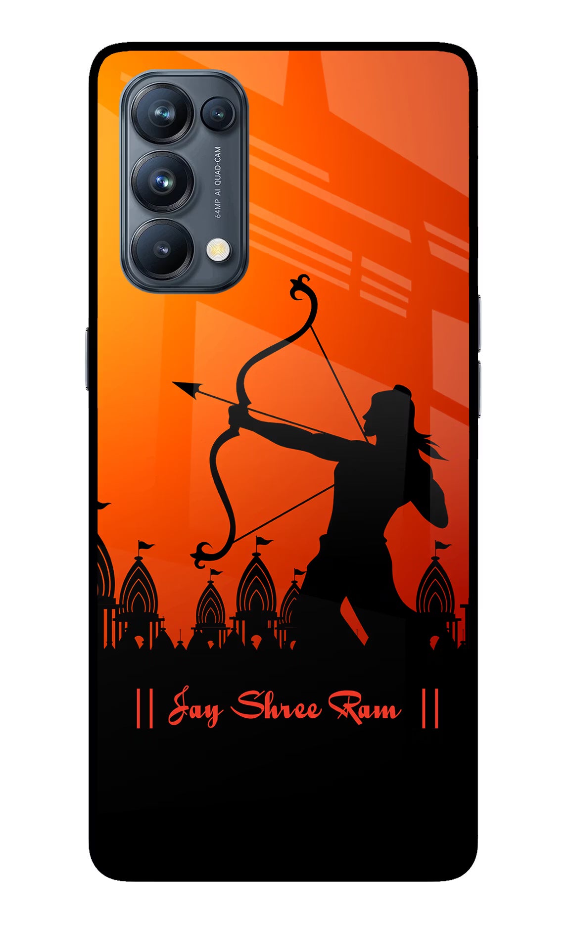 Lord Ram - 4 Oppo Reno5 Pro 5G Glass Case Back Cover by Casekaro