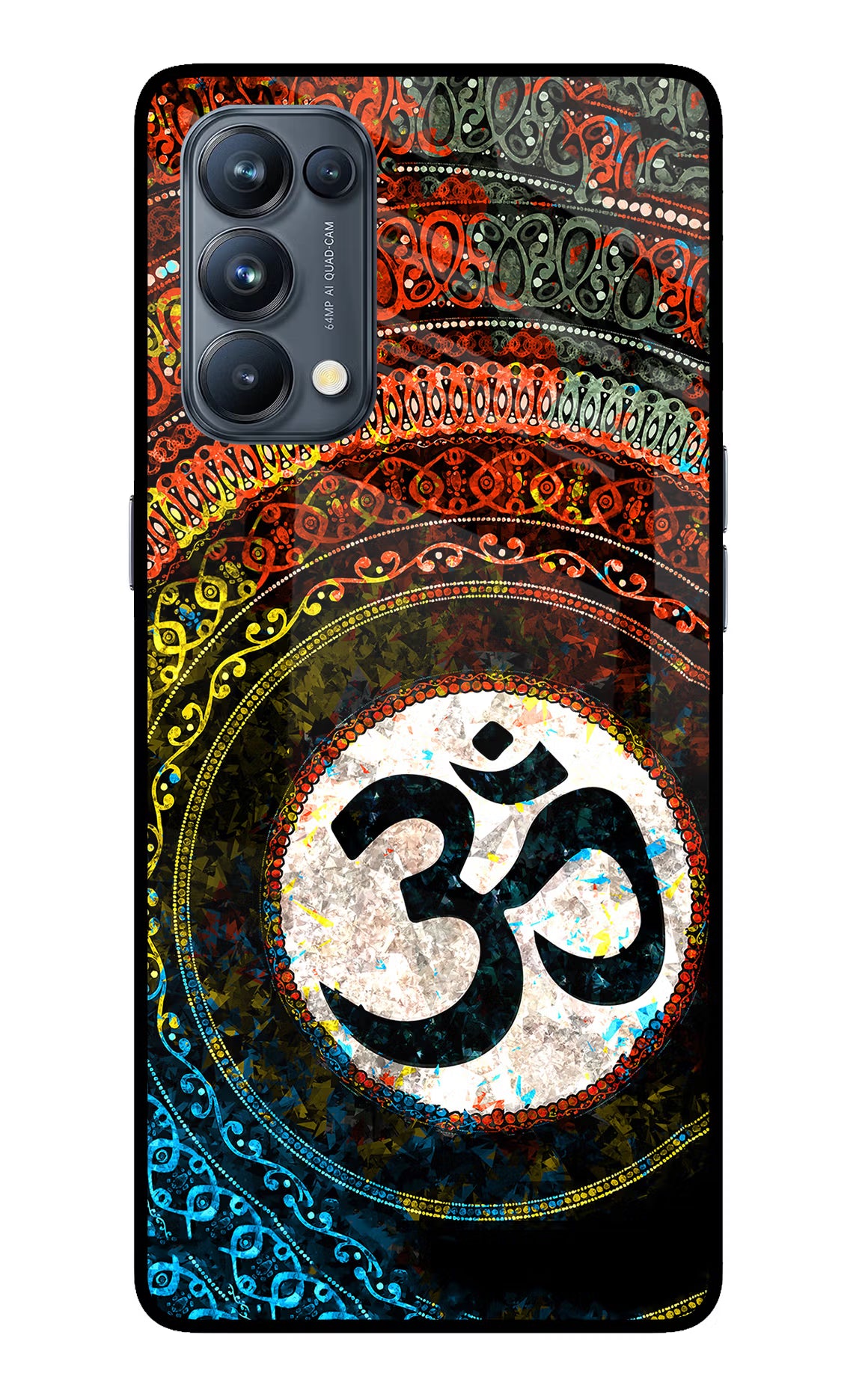 Om Cultural Oppo Reno5 Pro 5G Glass Case Back Cover by Casekaro
