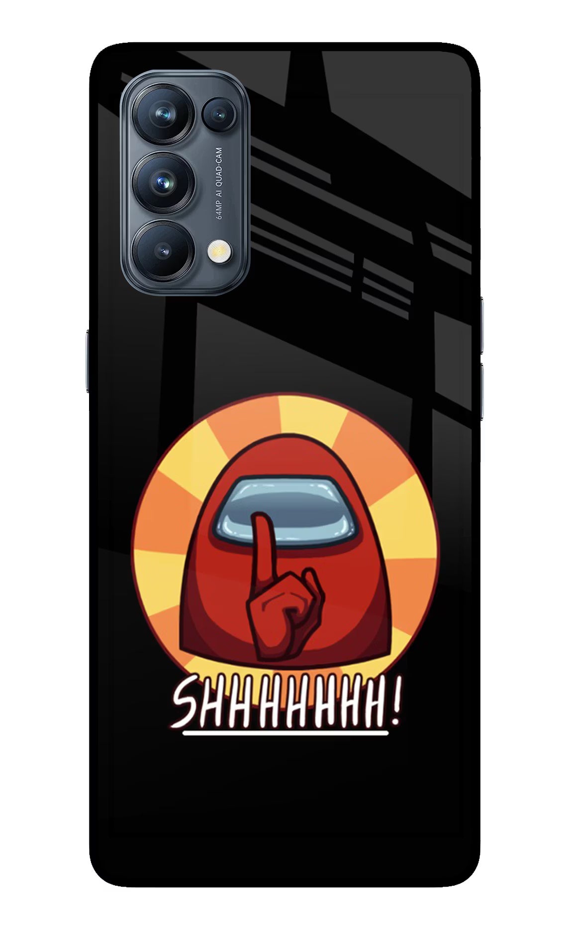 Among Us Shhh! Oppo Reno5 Pro 5G Glass Case Back Cover by Casekaro