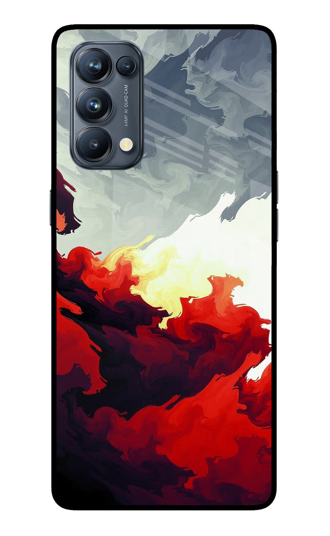 Fire Cloud Oppo Reno5 Pro 5G Glass Case Back Cover by Casekaro