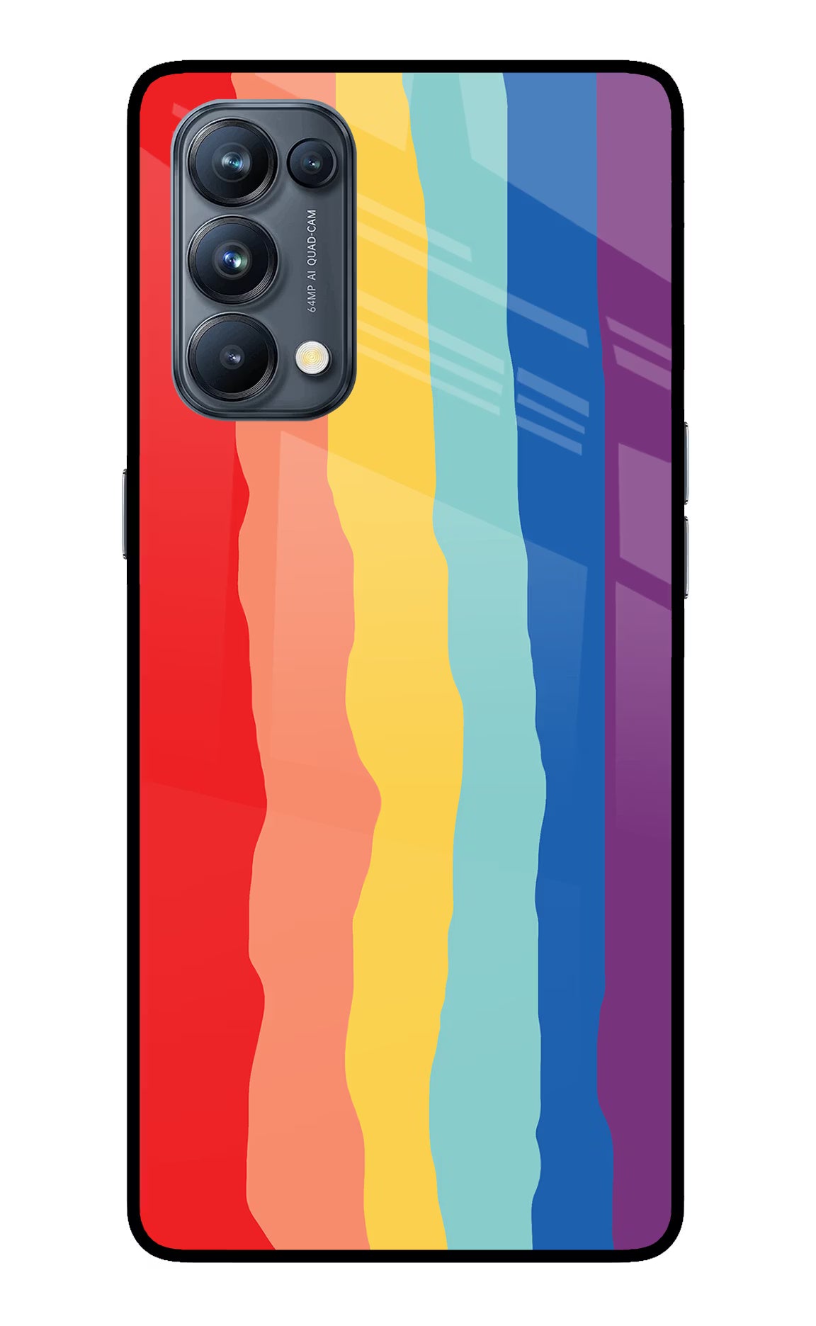 Rainbow Oppo Reno5 Pro 5G Glass Case Back Cover by Casekaro
