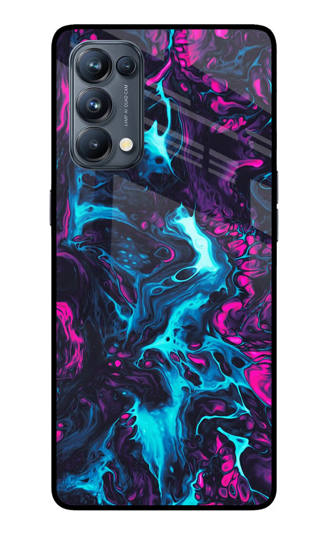 Abstract Oppo Reno5 Pro 5G Glass Case Back Cover by Casekaro