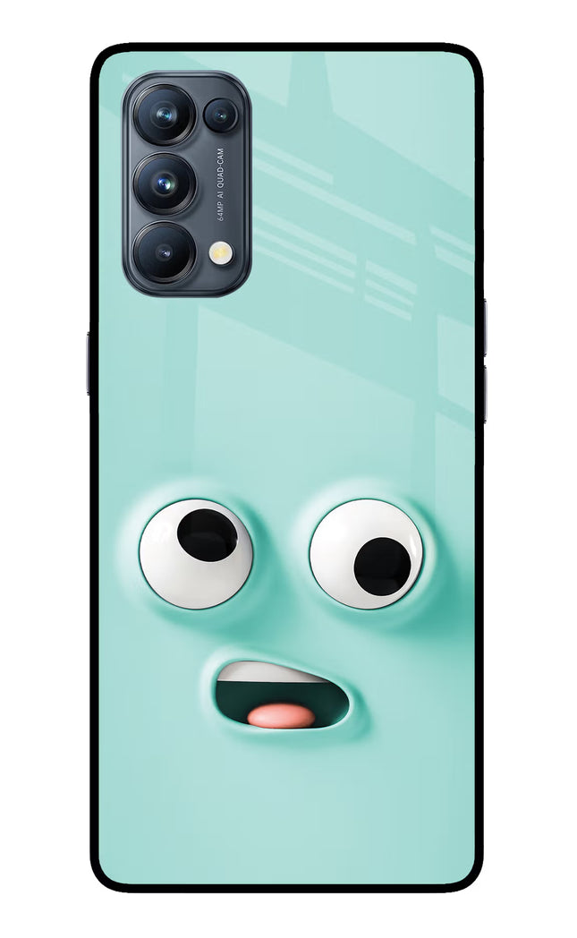 Funny Cartoon Oppo Reno5 Pro 5G Glass Case Back Cover by Casekaro