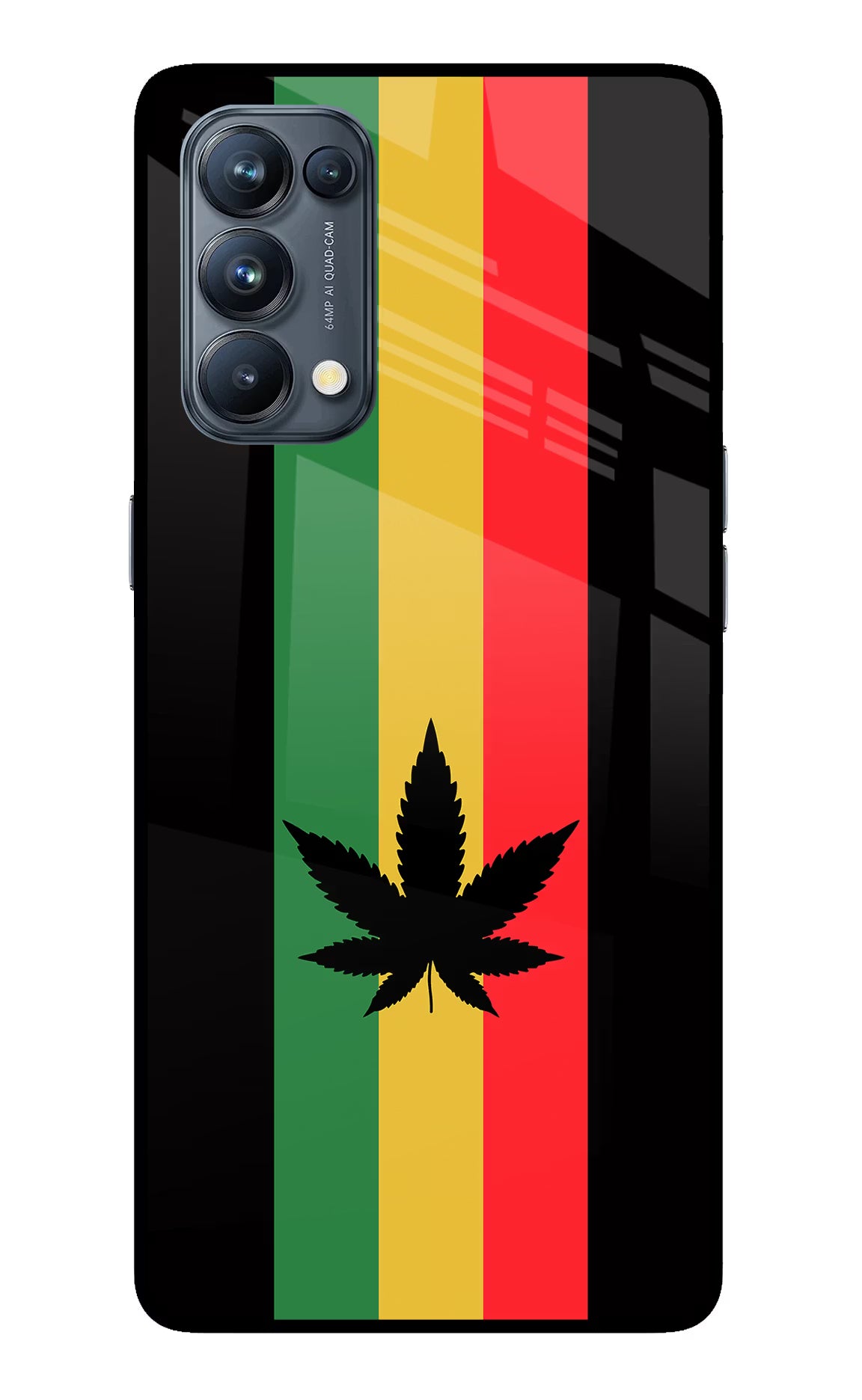 Weed Flag Oppo Reno5 Pro 5G Glass Case Back Cover by Casekaro