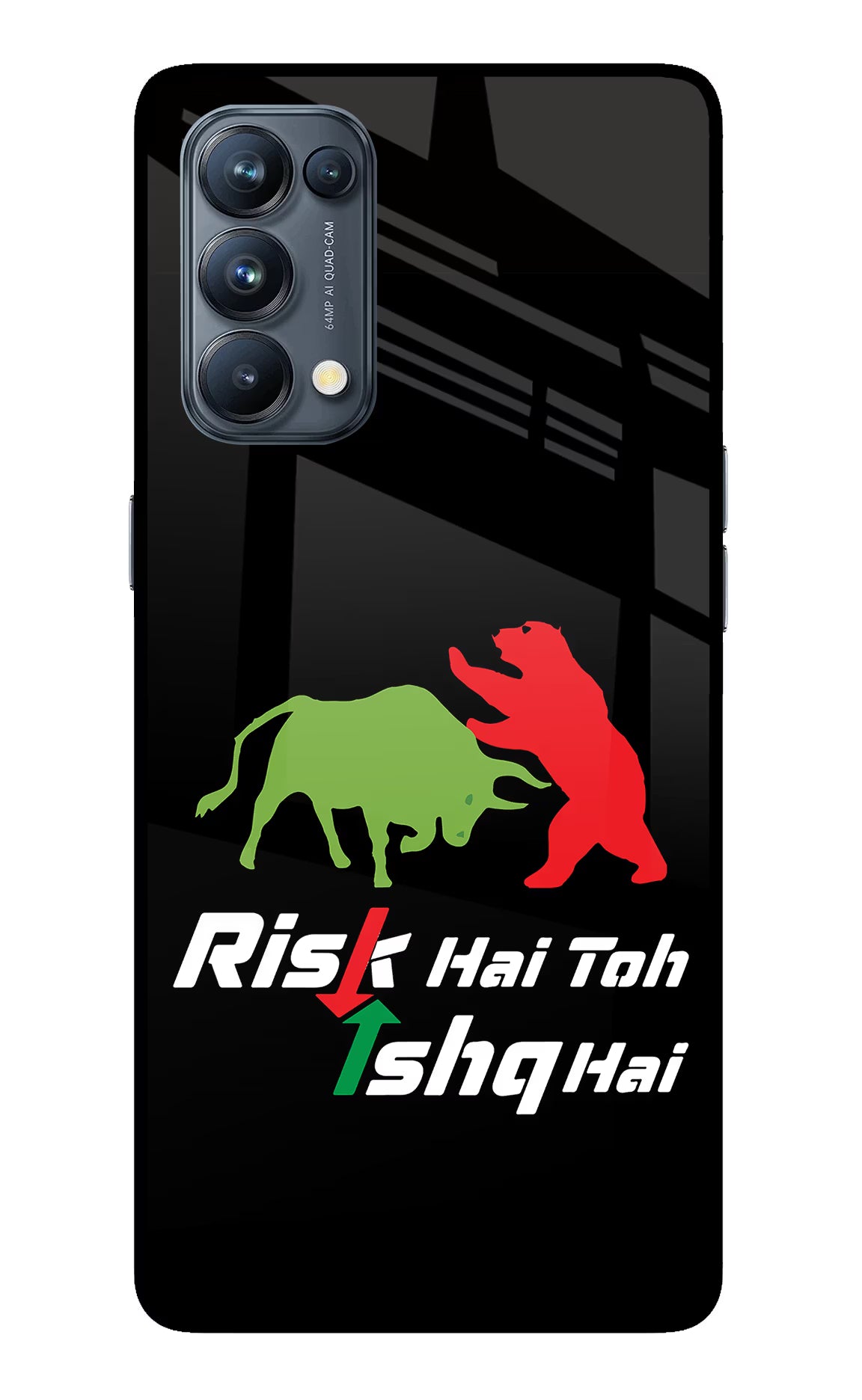 Risk Hai Toh Ishq Hai Oppo Reno5 Pro 5G Glass Case Back Cover by Casekaro