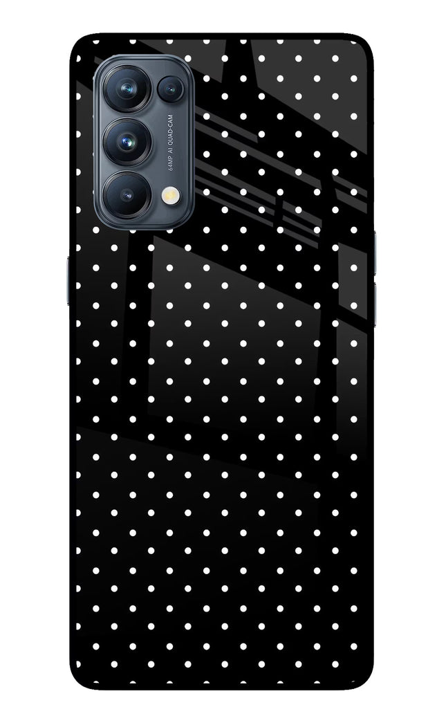 White Dots Oppo Reno5 Pro 5G Glass Case Back Cover by Casekaro