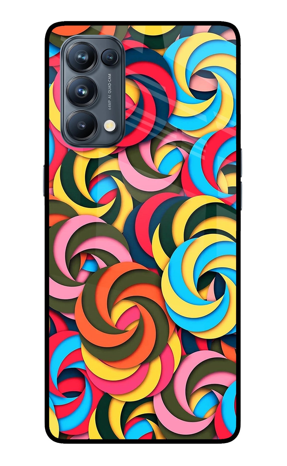 Spiral Pattern Oppo Reno5 Pro 5G Glass Case