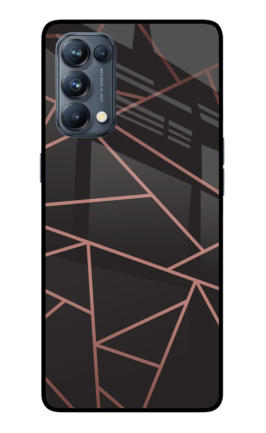 Geometric Pattern Oppo Reno5 Pro 5G Back Cover, Glass case