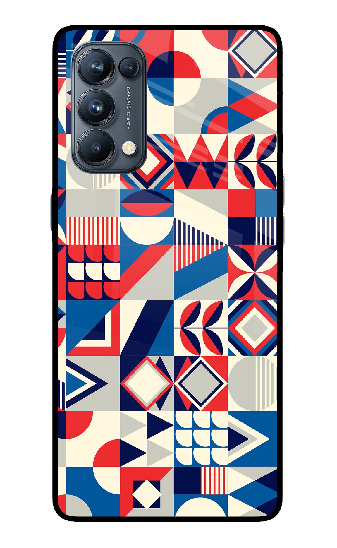 Colorful Pattern Oppo Reno5 Pro 5G Glass Case Back Cover by Casekaro