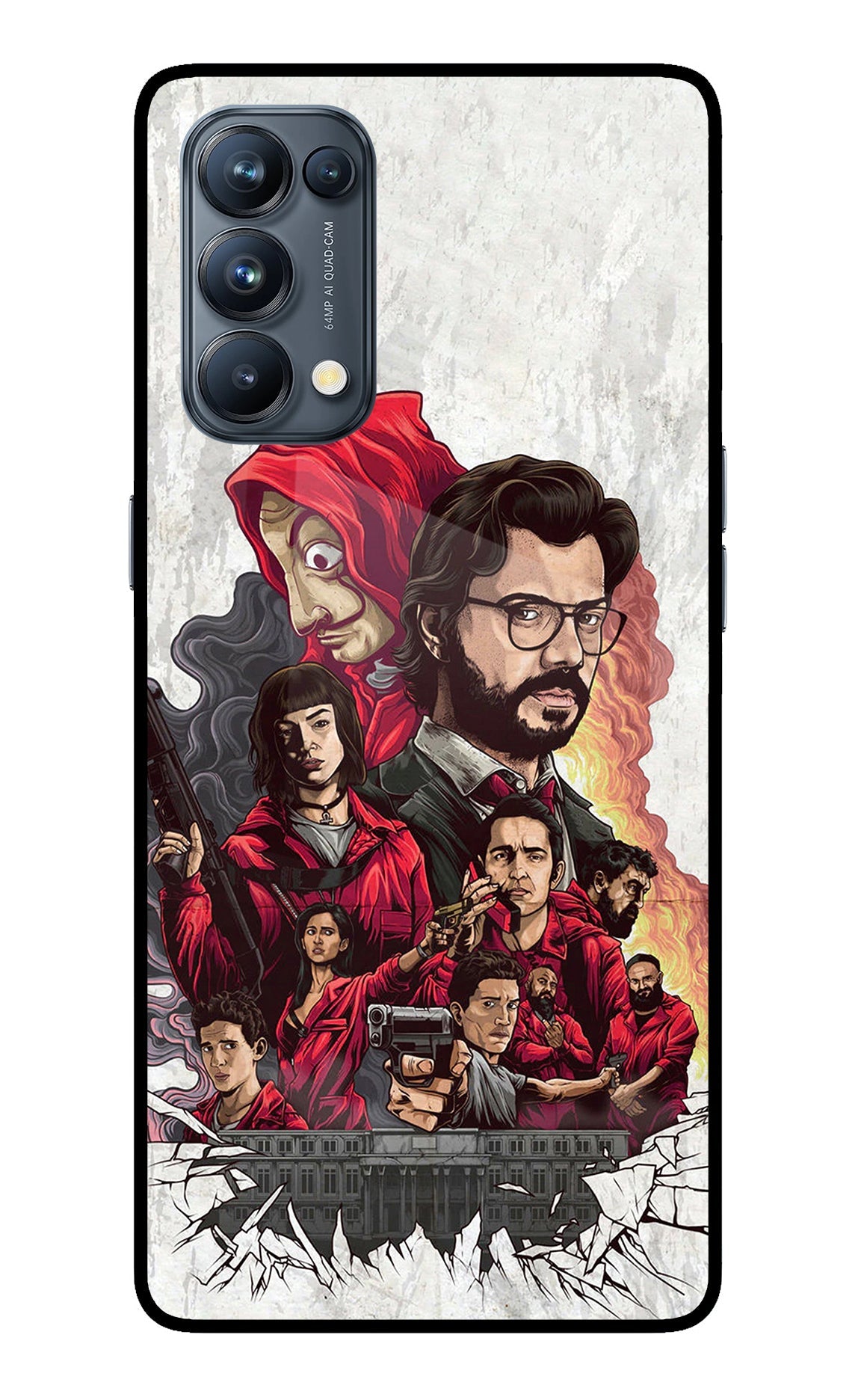 Money Heist Artwork Oppo Reno5 Pro 5G Glass Case